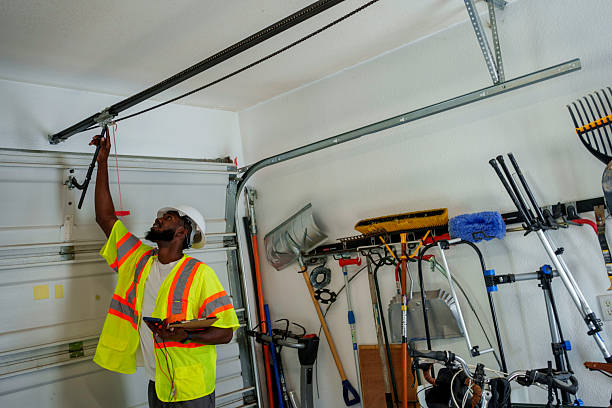 Professional Garage Door Roller Replacement technician working in Minster, OH